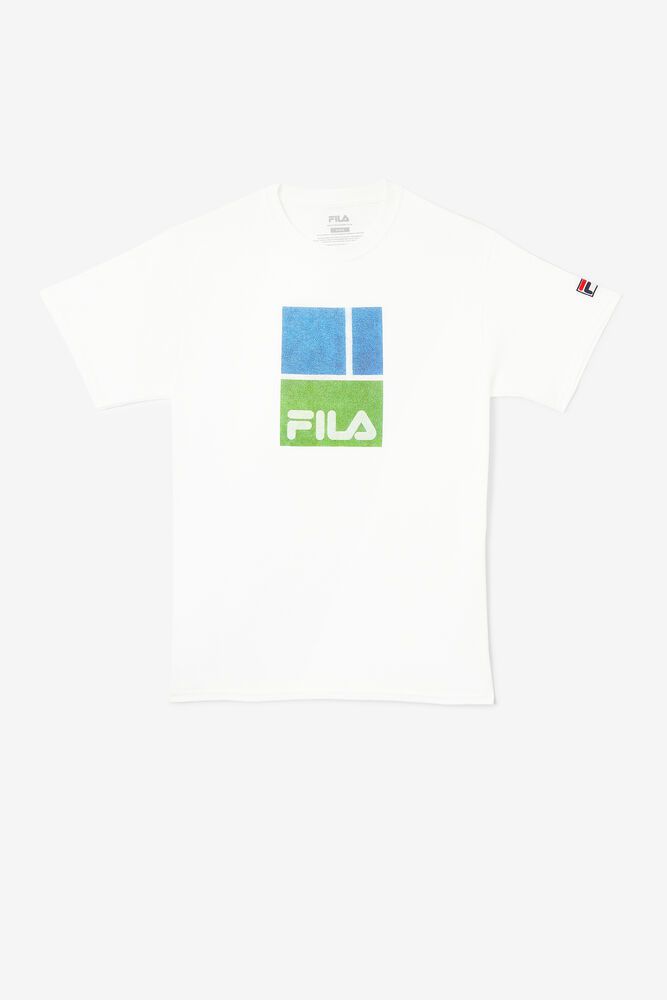 Fila Queens White T-Shirt Mens - NZ 36054-ILJG